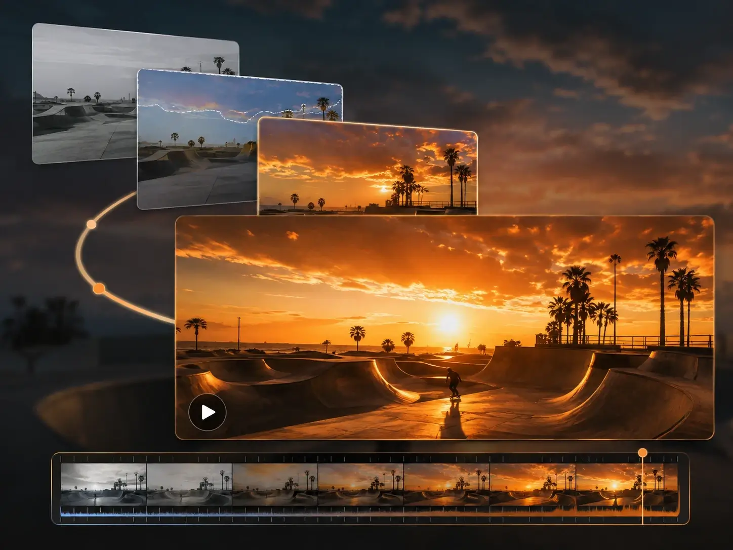 Before and after example for AI Video Editor