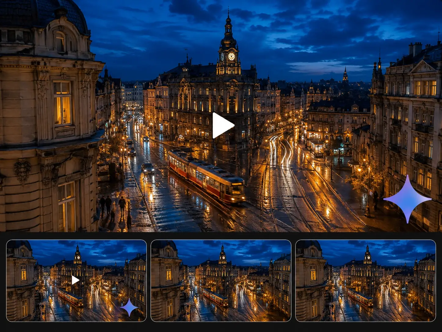 Before and after example for Gemini Video Watermark Remover