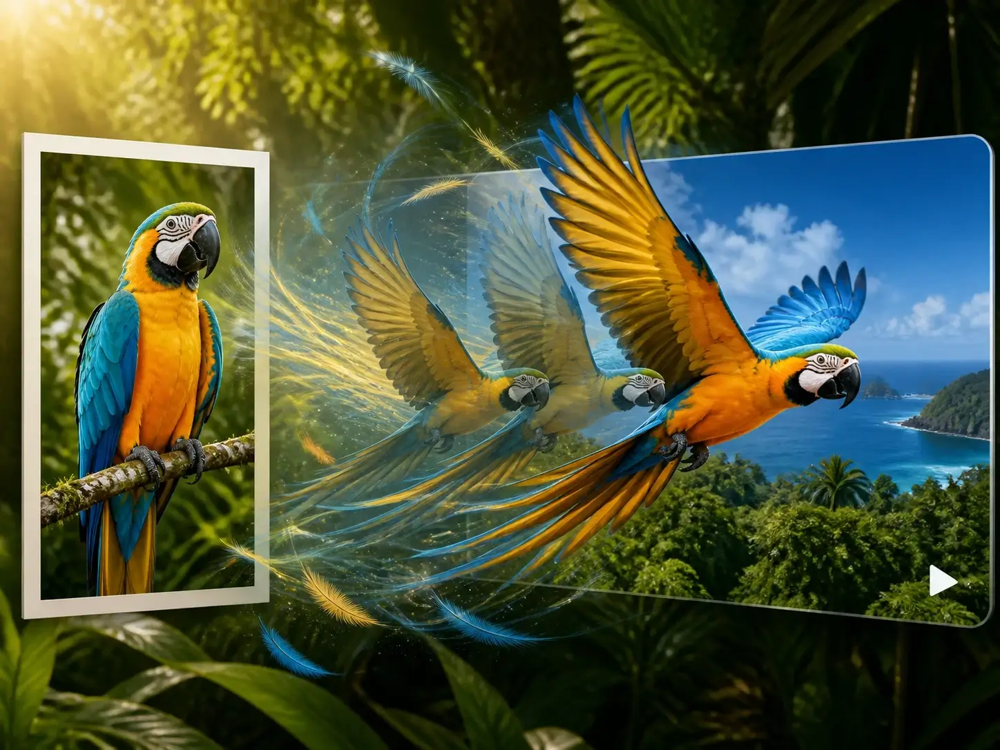 Before and after example for Image to Video AI