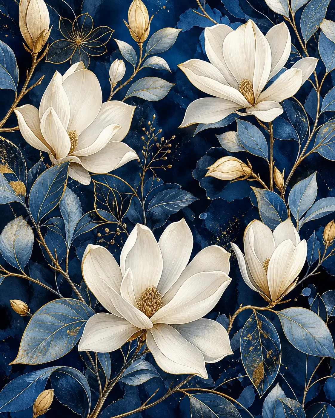 Botanical poster artwork suitable for fixed-size image tile splitting