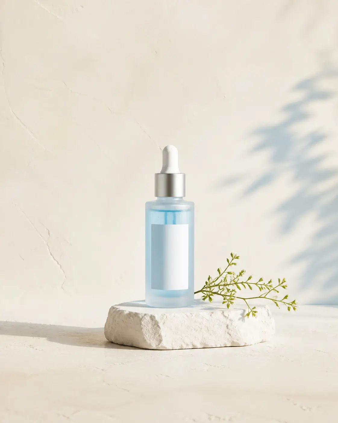 Unbranded skincare product photo with room for a square ecommerce crop