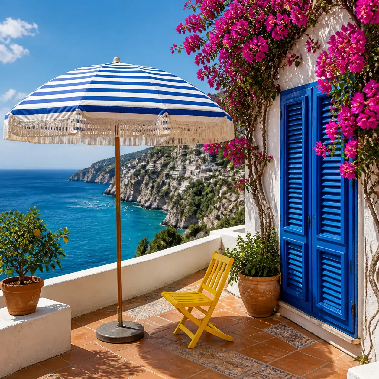 Colorful coastal photograph ready to split into a 3x3 image grid