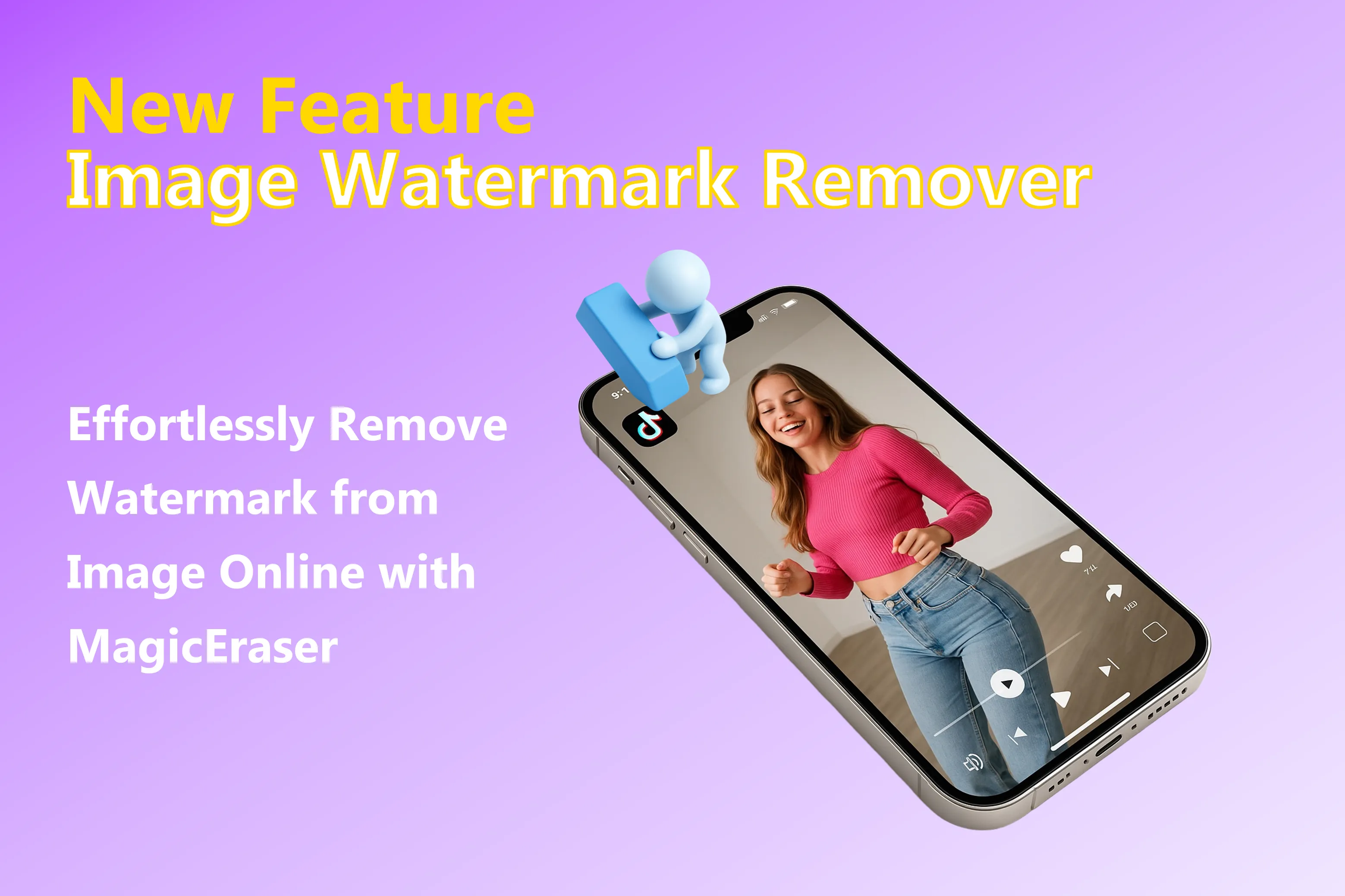 Elimina marcas de agua de imágenes en línea fácilmente con MagicEraser